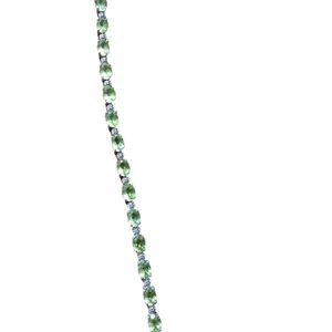 Green Tourmeline And Diamond Tennis Bracelet